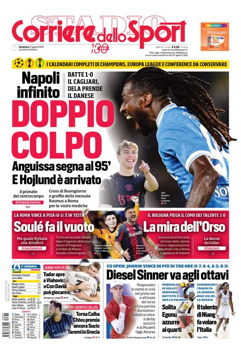 Prima pagina di oggi