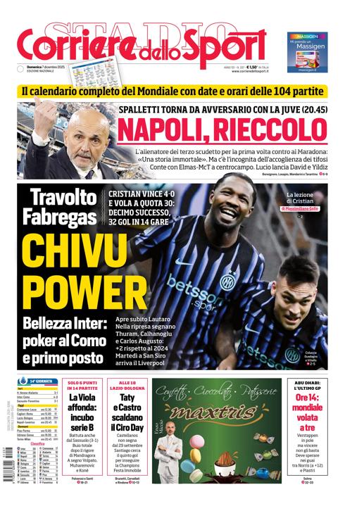 Prima pagina di oggi