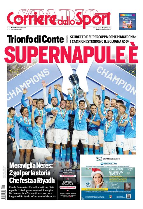 Prima pagina di oggi