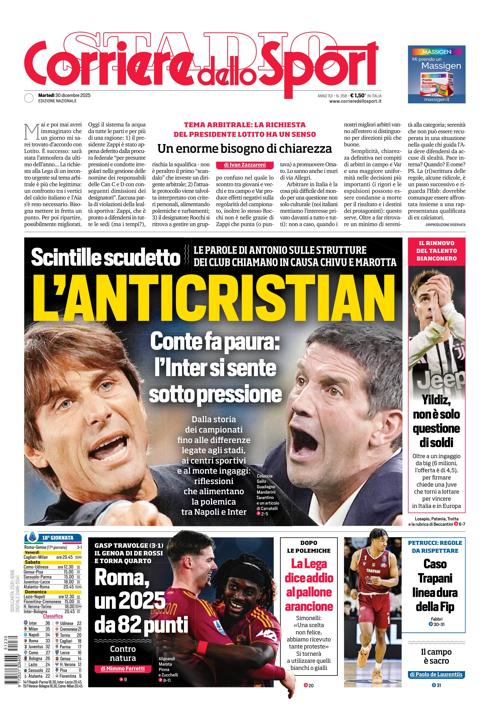 Prima pagina di oggi
