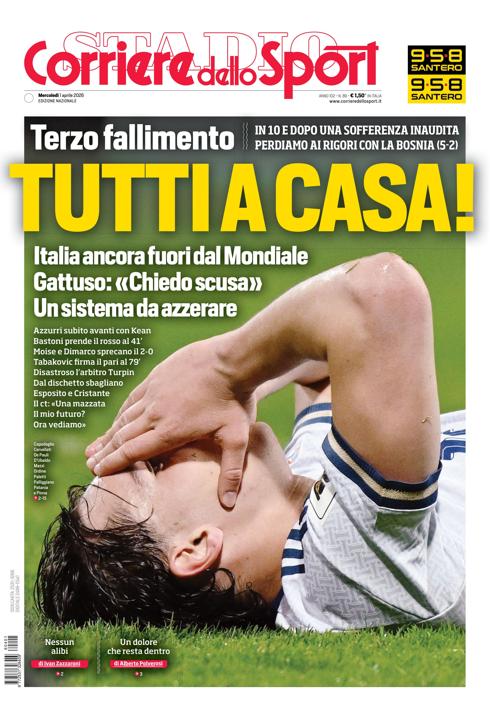 Prima pagina di oggi