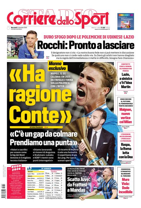 Prima pagina di oggi