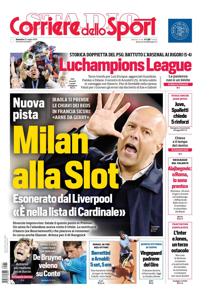 Prima pagina di oggi