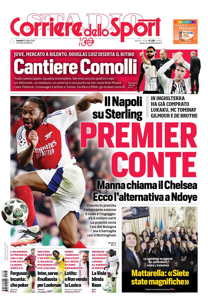 Prima pagina di oggi