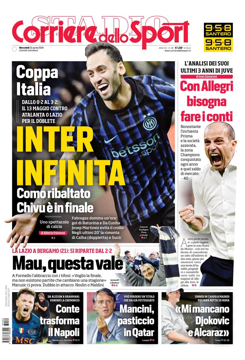 Prima pagina di oggi