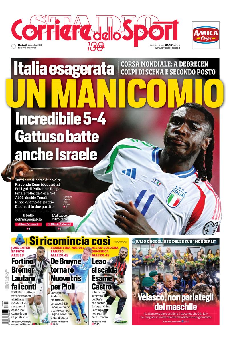Prima pagina di oggi