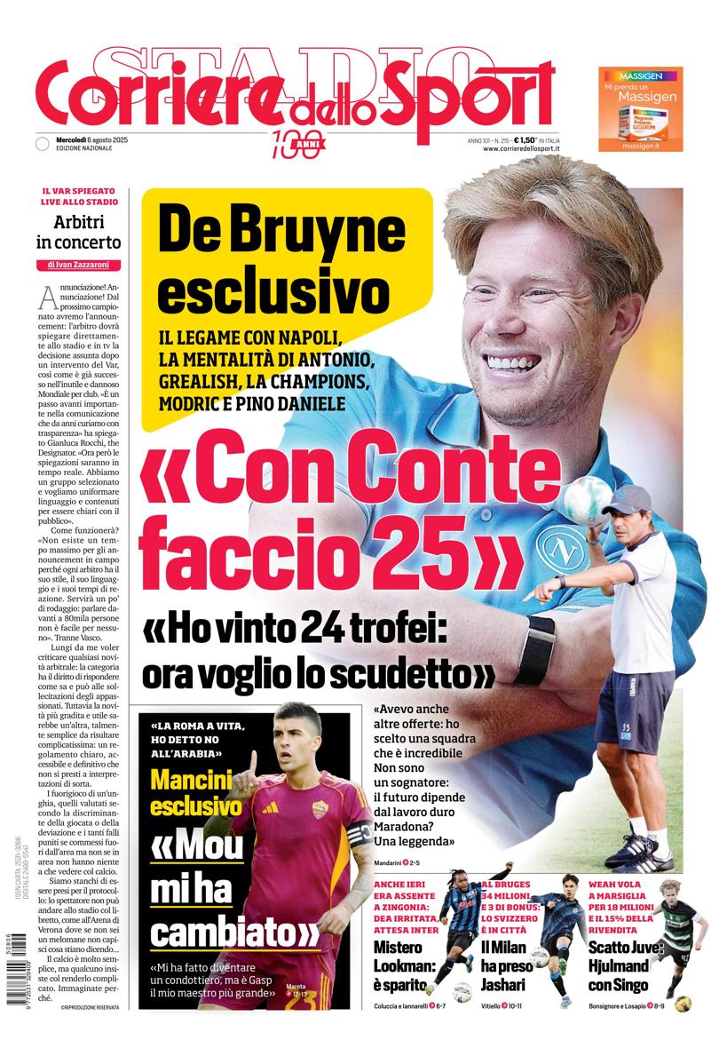 Prima pagina di oggi