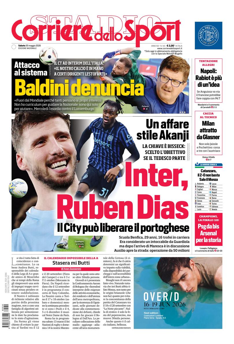 Prima pagina di oggi
