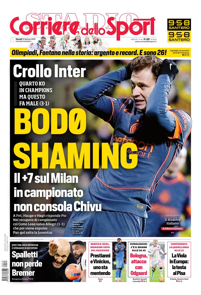 Prima pagina di oggi