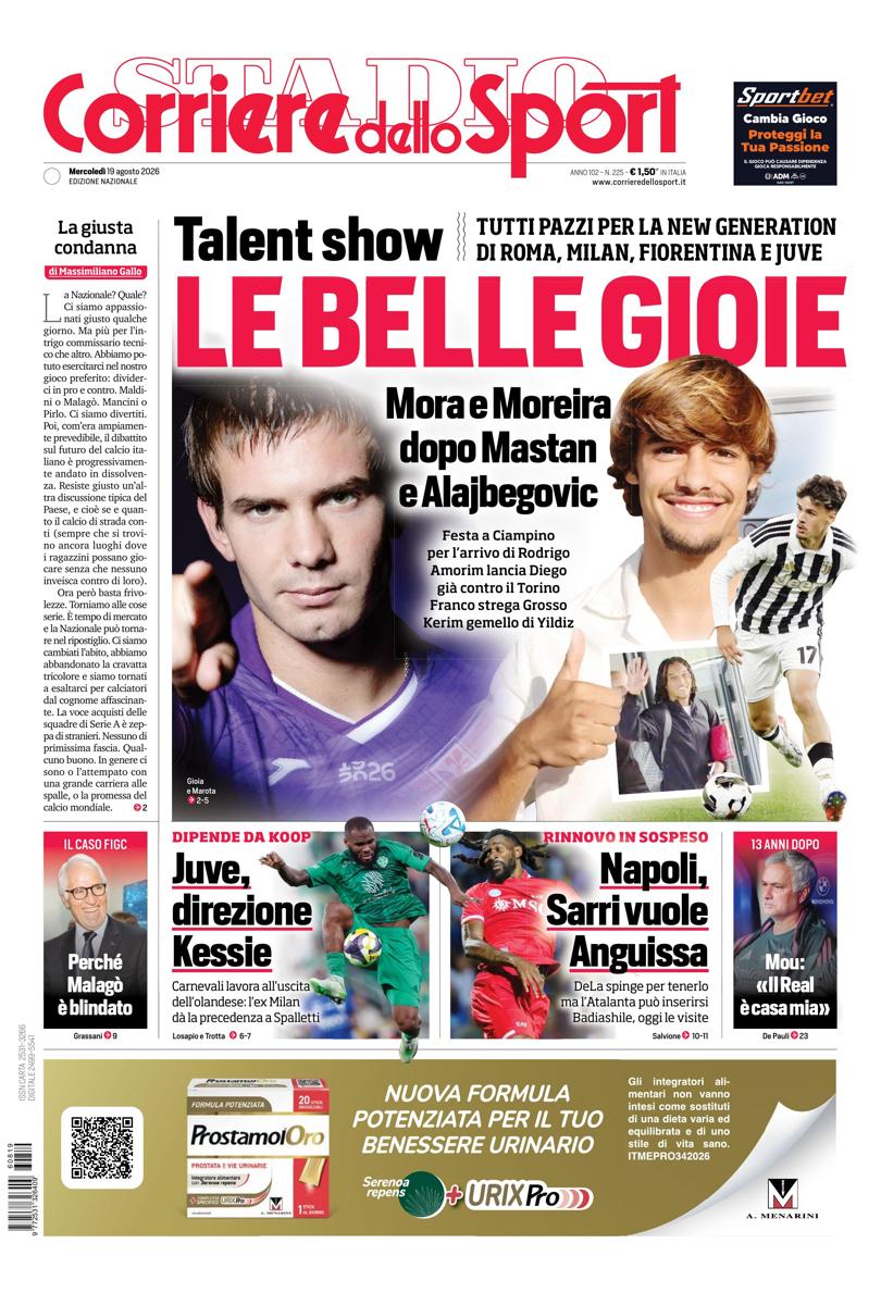 Prima pagina di oggi