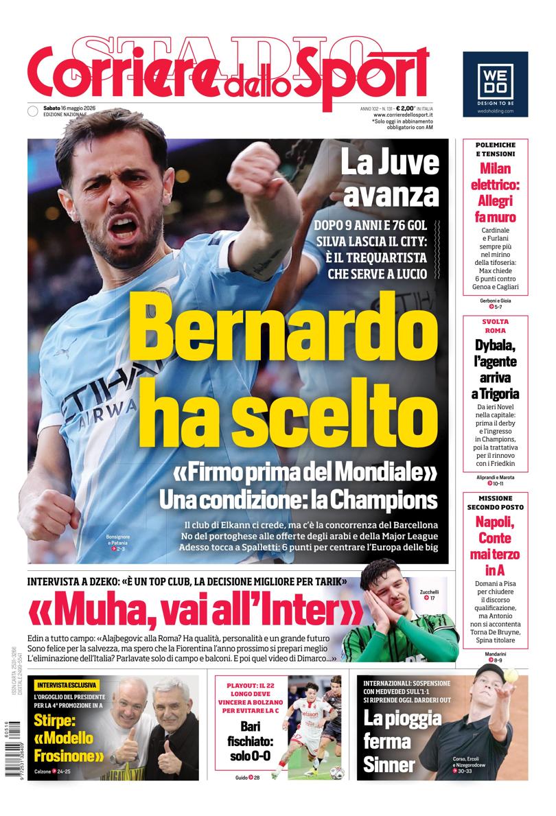 Prima pagina di oggi