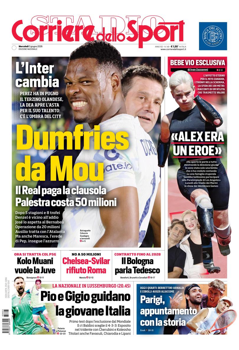 Prima pagina di oggi
