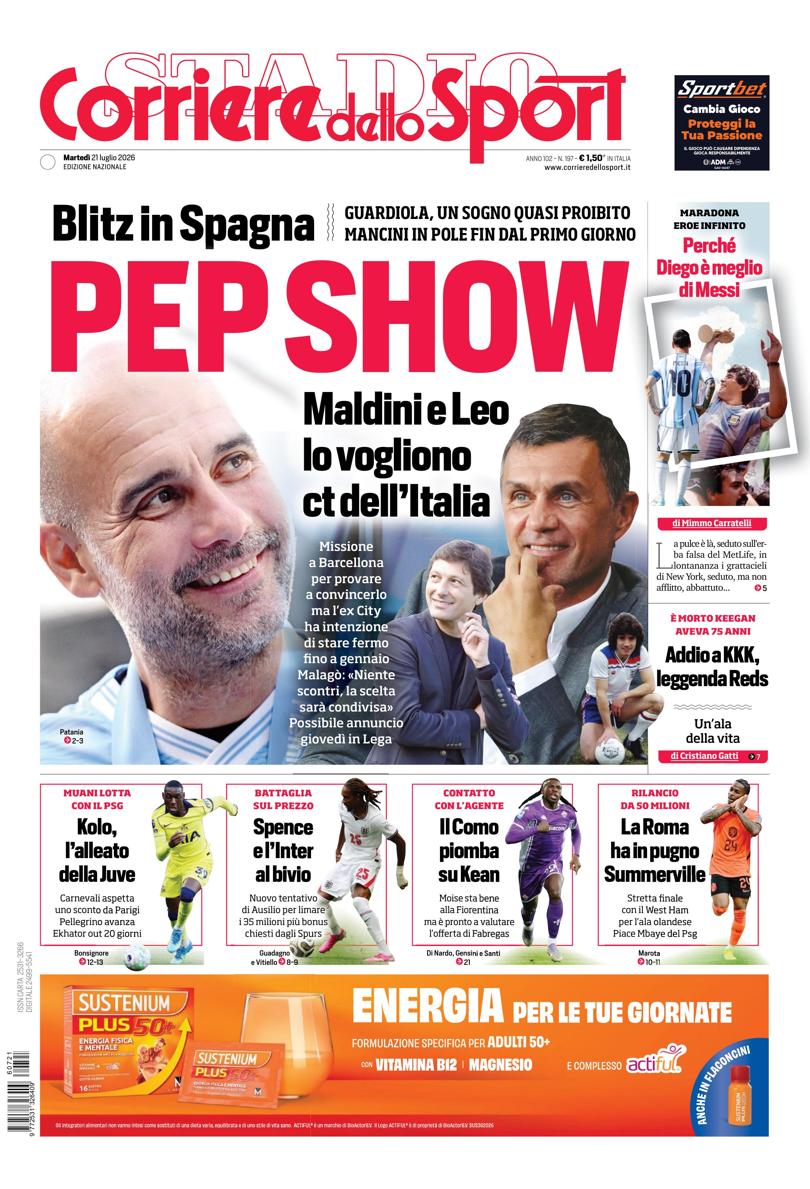 Prima pagina di oggi