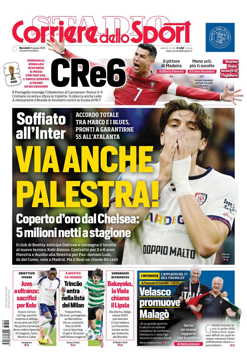 Prima pagina di oggi