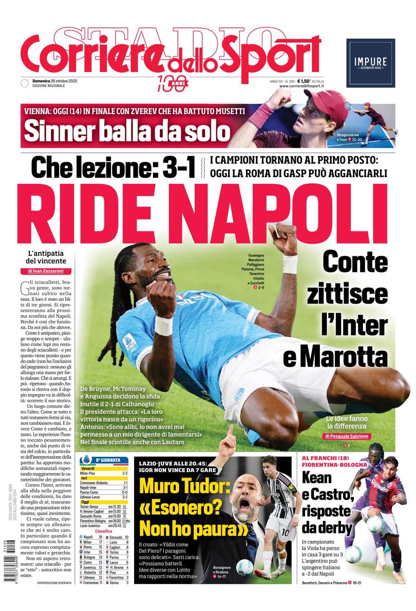 Prima pagina di oggi