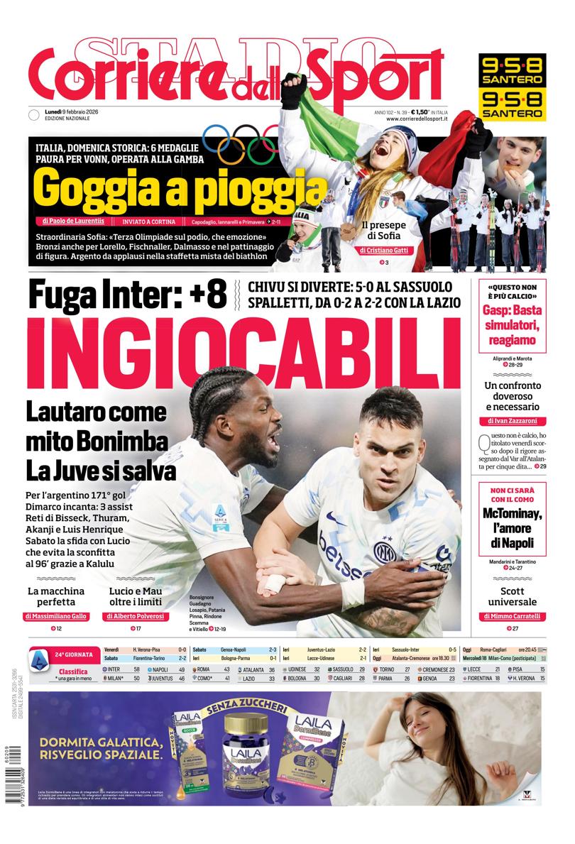 Prima pagina di oggi