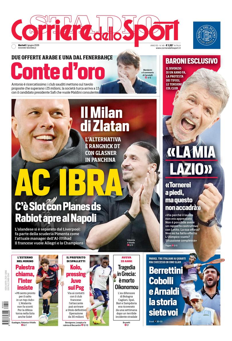 Prima pagina di oggi