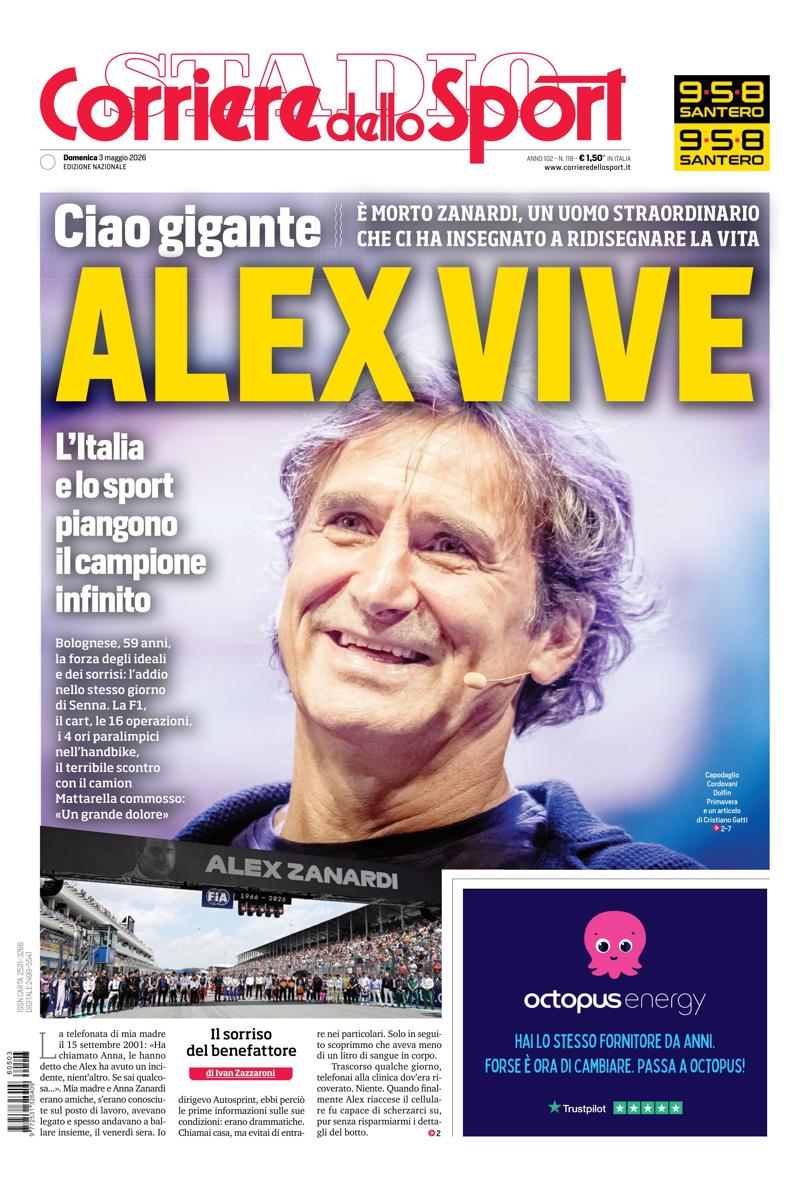 Prima pagina di oggi