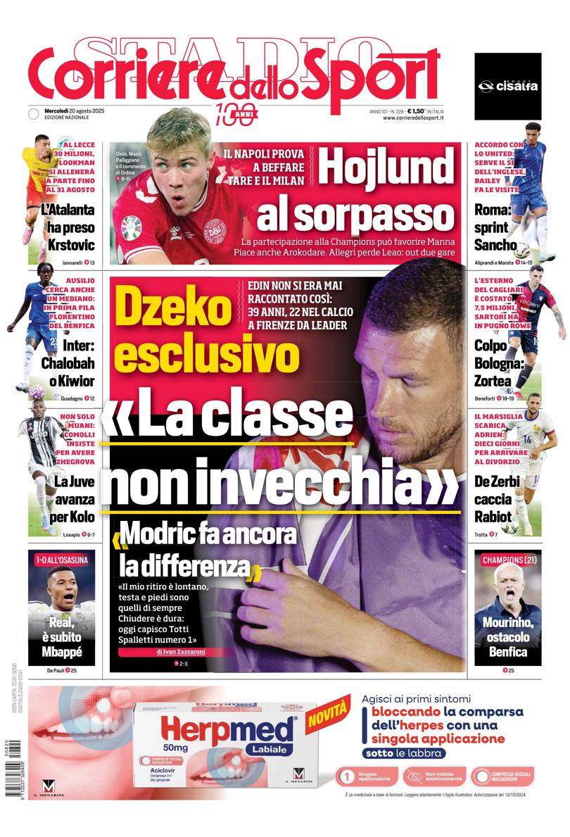 Prima pagina di oggi