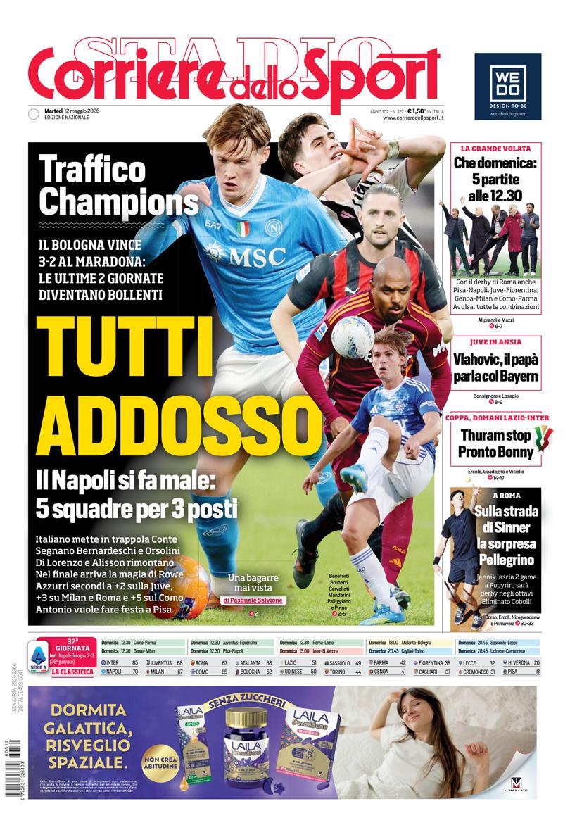 Prima pagina di oggi