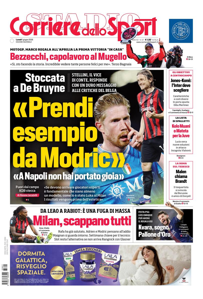 Prima pagina di oggi