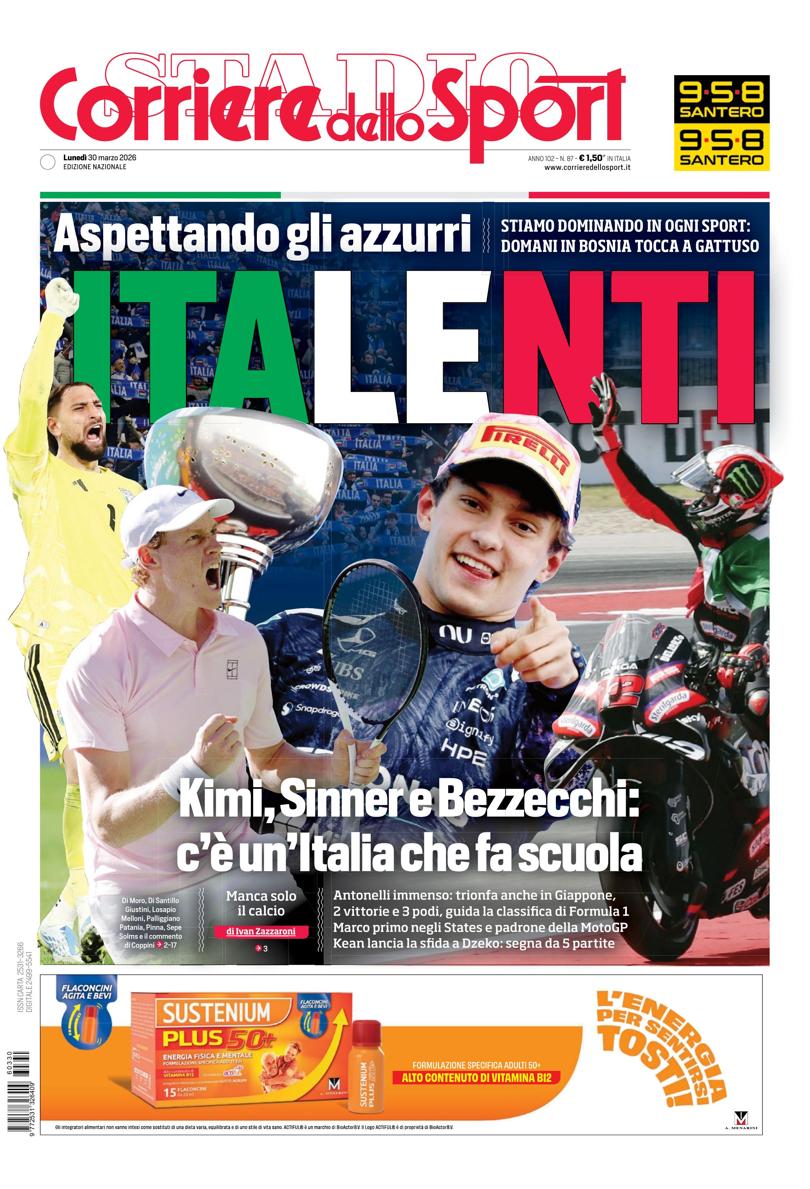 Prima pagina di oggi