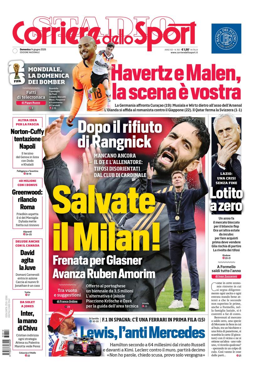 Prima pagina di oggi