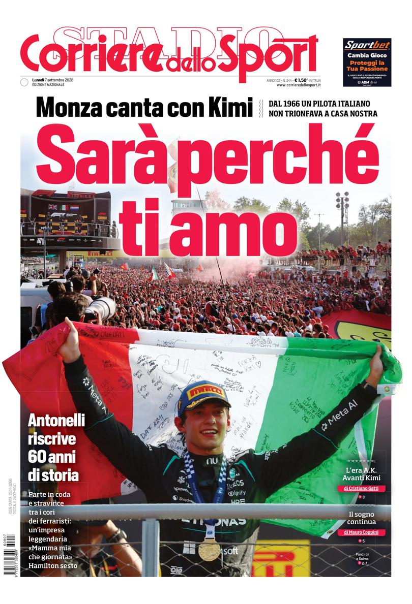 Prima pagina di oggi