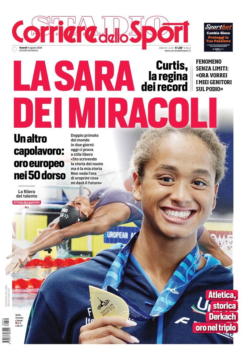 Prima pagina di oggi