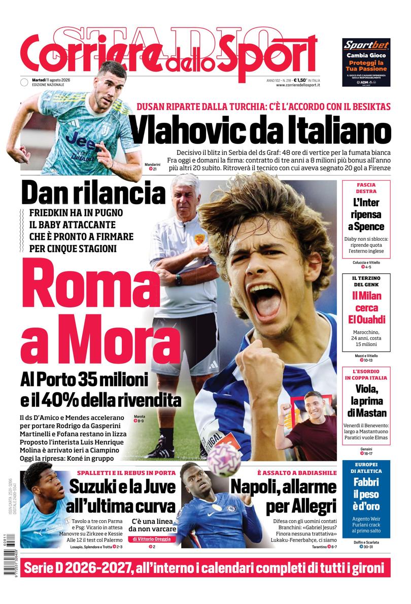 Prima pagina di oggi