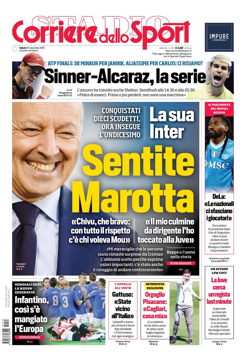 Prima pagina di oggi