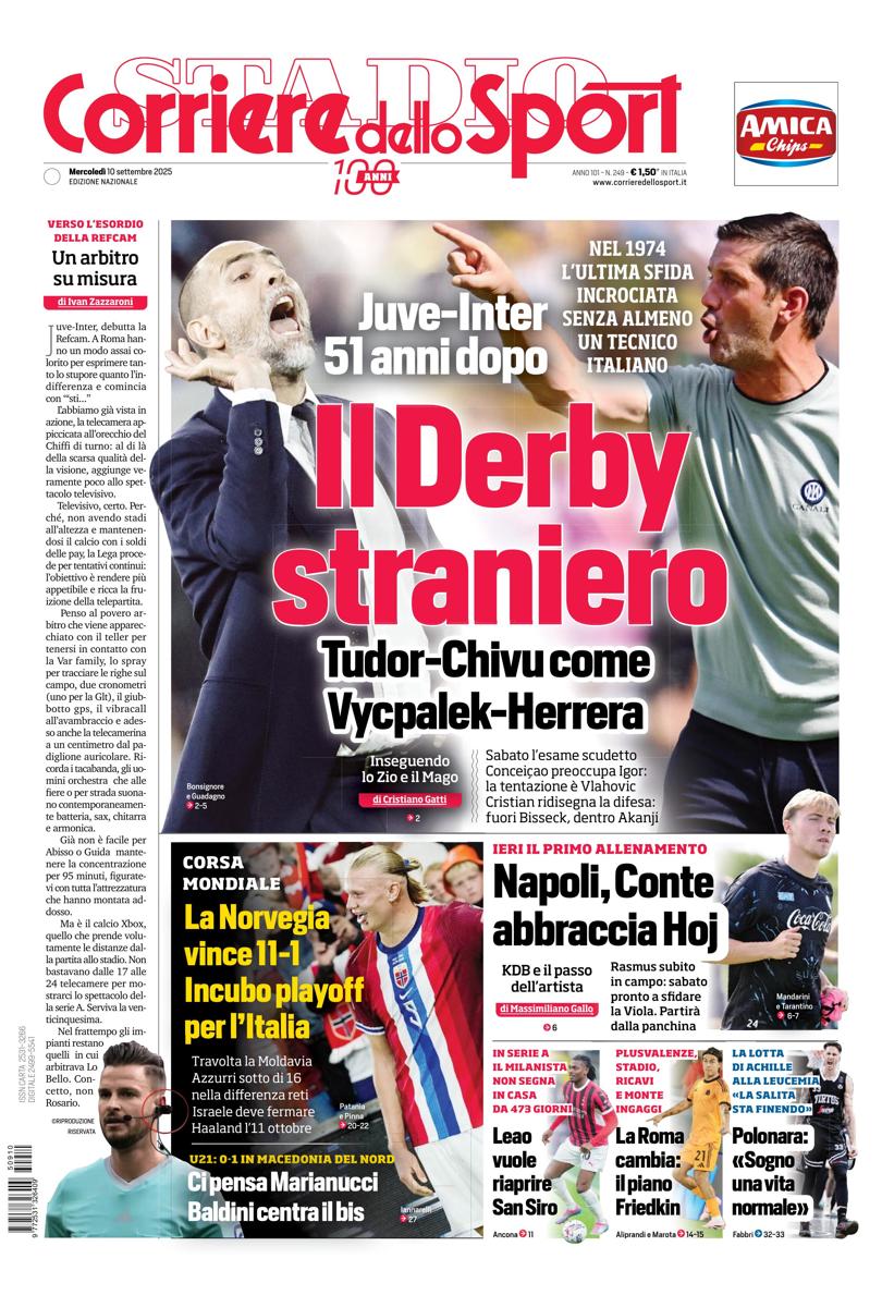 Prima pagina di oggi