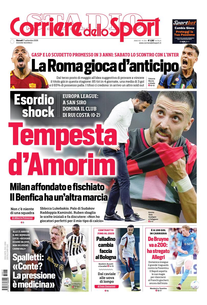 Prima pagina di oggi