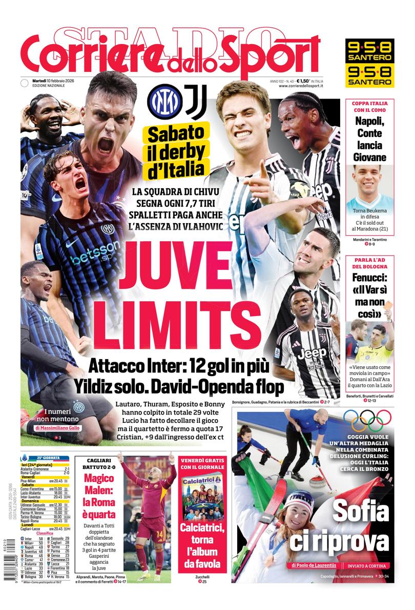 Prima pagina di oggi