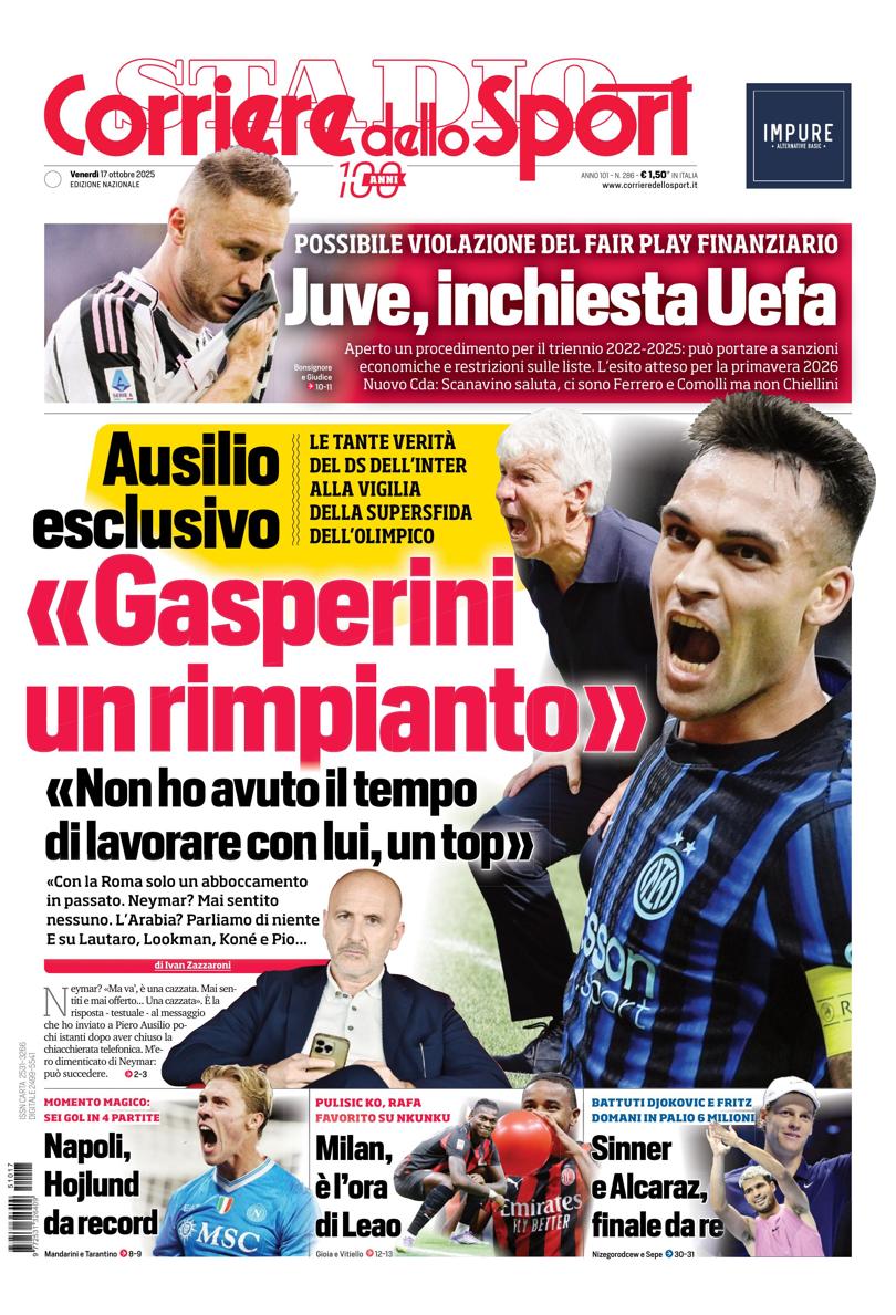 Prima pagina di oggi