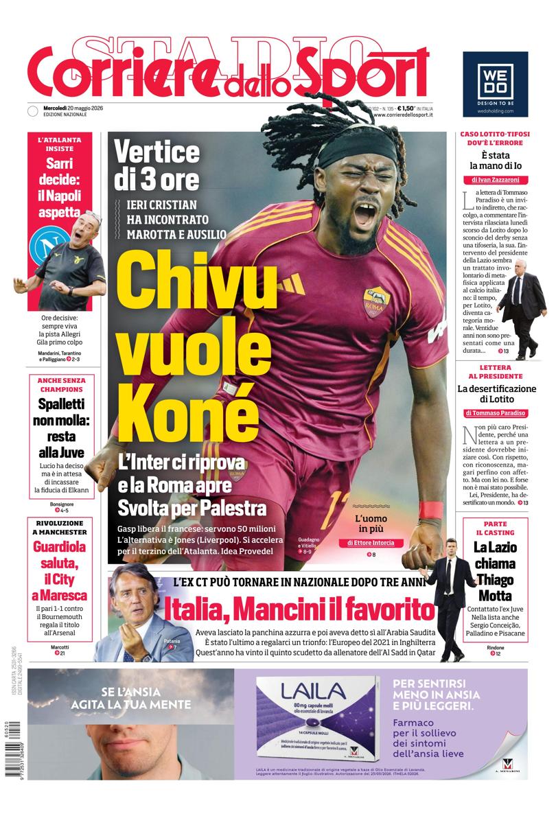 Prima pagina di oggi