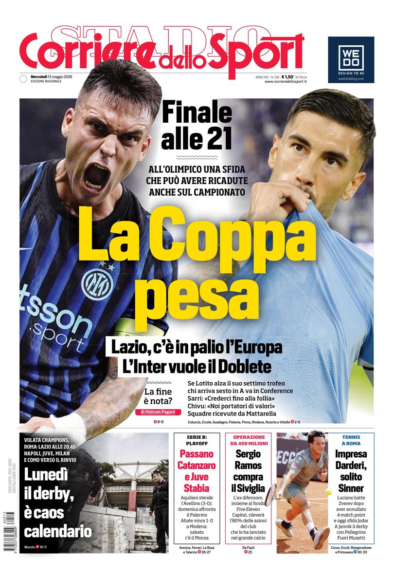 Prima pagina di oggi