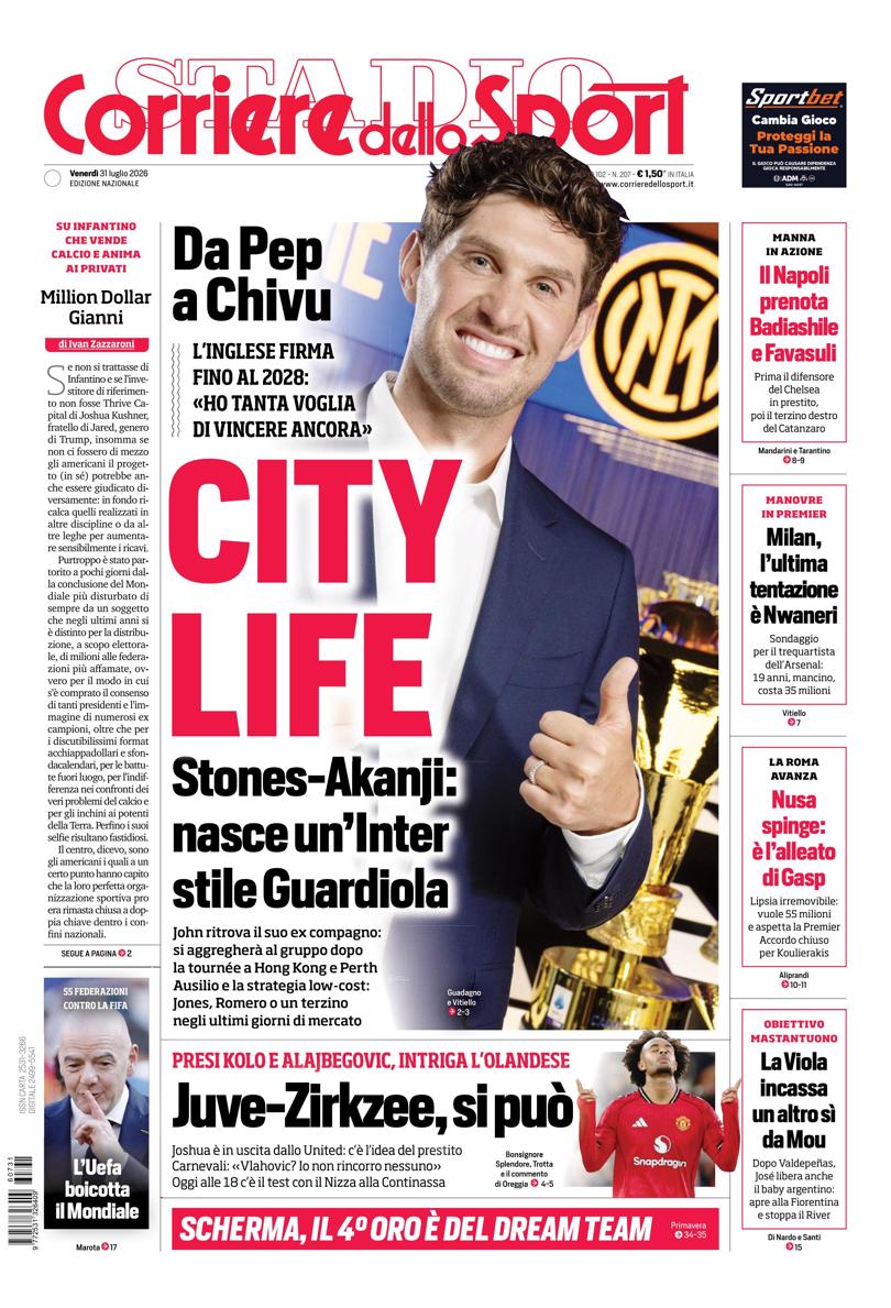 Prima pagina di oggi