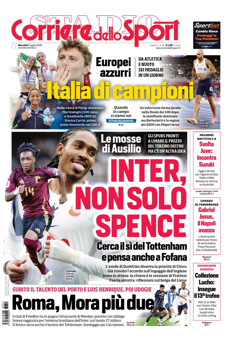 Prima pagina di oggi
