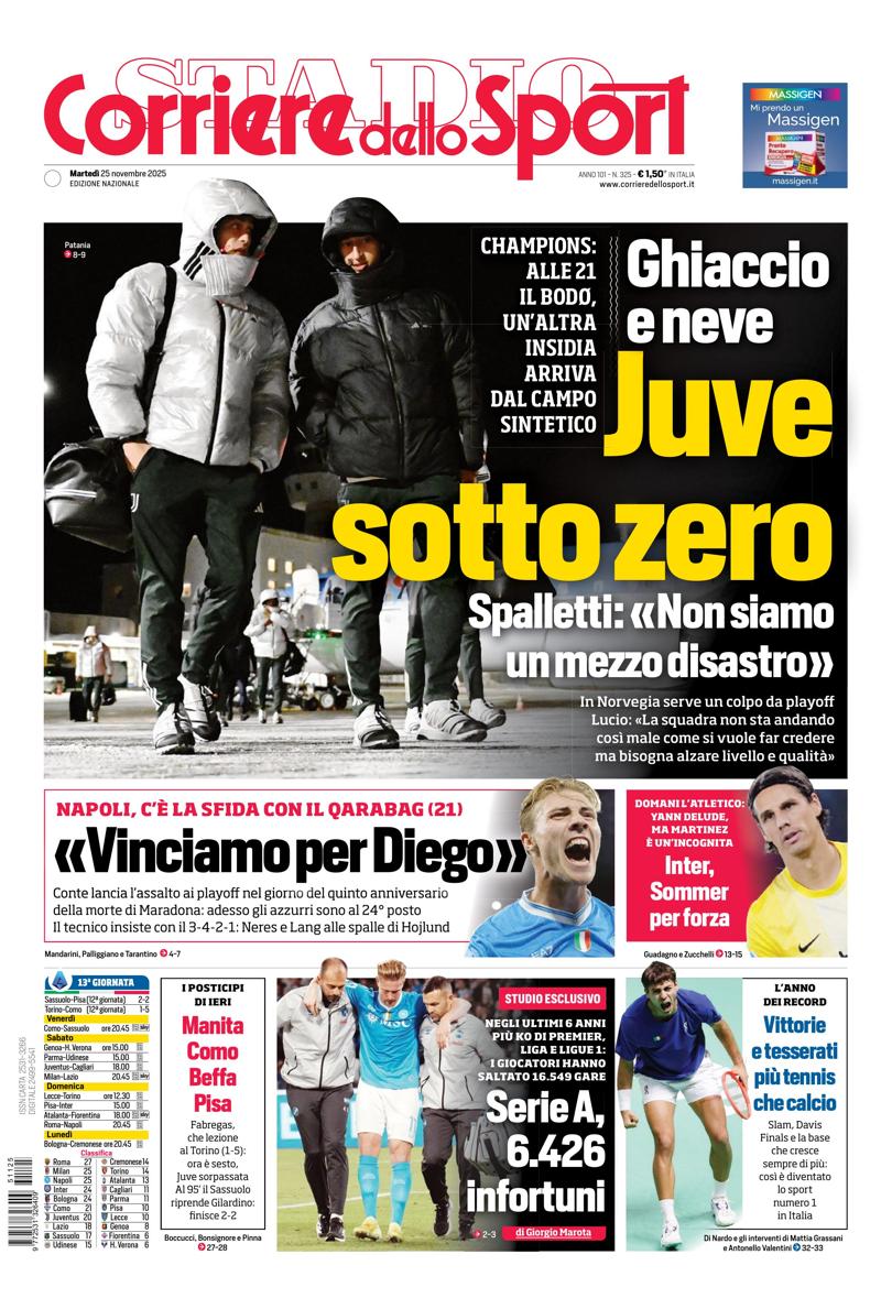 Prima pagina di oggi