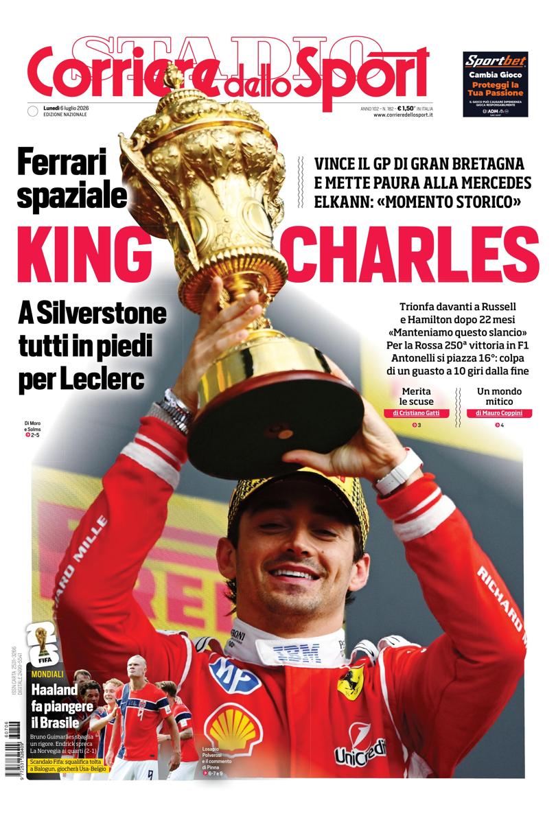 Prima pagina di oggi