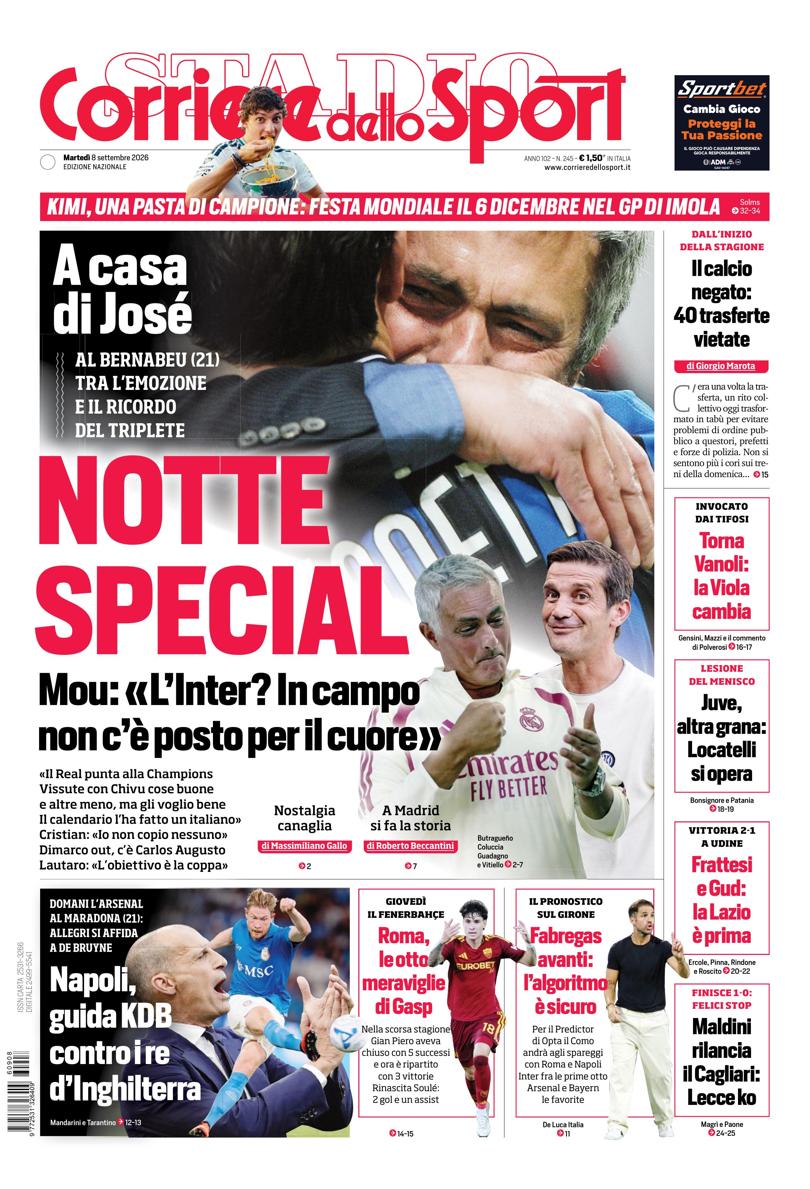 Prima pagina di oggi