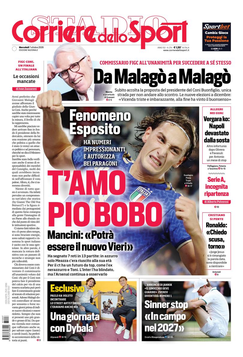 https://cdn.corrieredellosport.it/next/img/edizioni/cds/prima-pagina-naz-810x1189.jpg La prima pagina del Corriere dello sport