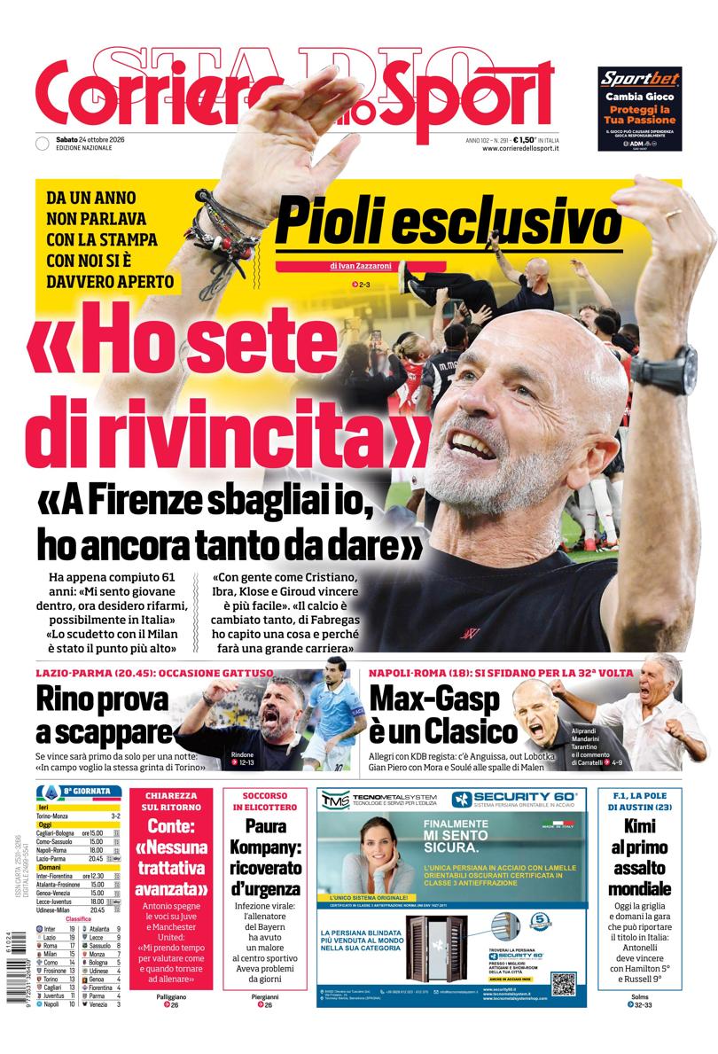 https://cdn.corrieredellosport.it/next/img/edizioni/cds/prima-pagina-naz-810x1189.jpg?v=ba08d5eb80b653289f499f0bae2c384d01663a491d28b6e05d24565a91e67c05 La prima pagina del Corriere dello sport